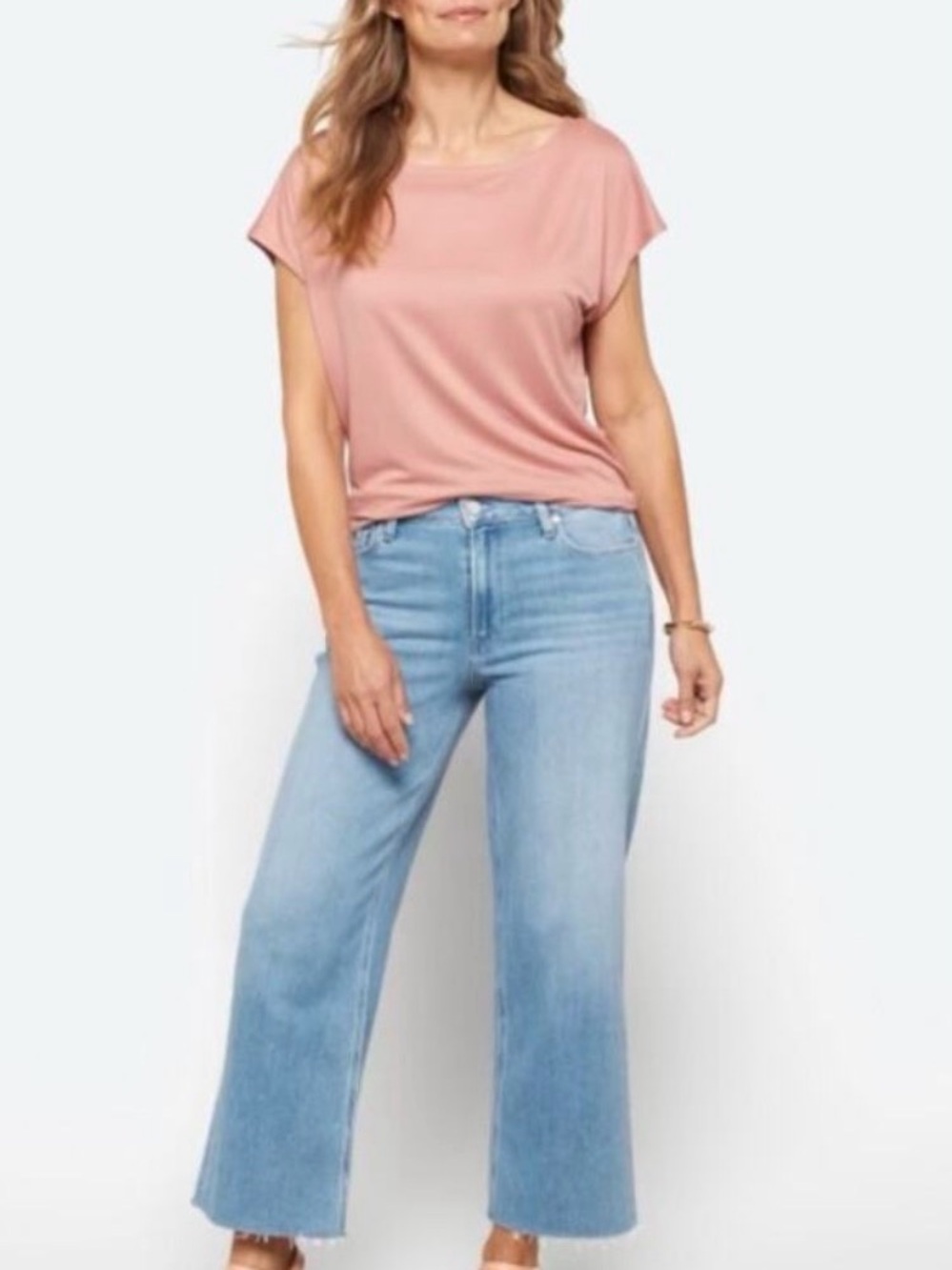 PAIGE Nellie Light Blue Denim Jeans Waistband Detail